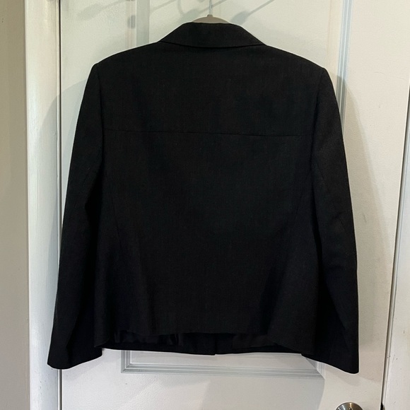 Talbot’s Petites Cropped 100% Wool Blazer Charcoal Gray Sz 14P - Picture 11 of 13